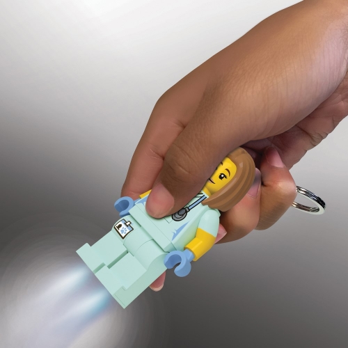 LEGO樂高長髮護士鑰匙圈燈